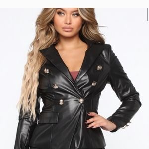 Fashion Nova faux leather blazer